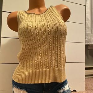 size large sleeveless sweater beige